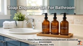 Refillable Hand Soap Dish Soap and Lotion Set for Bathroom Vanity