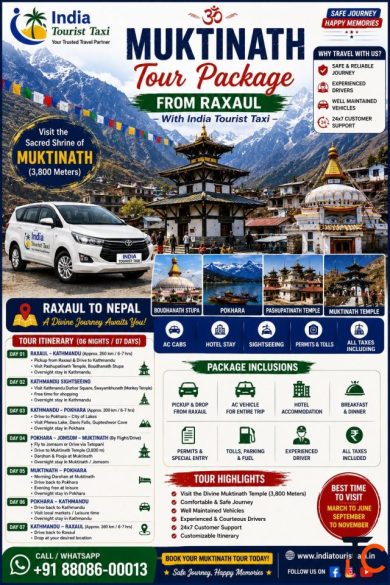 Muktinath Tour Package from Raxaul - With India Tourist Taxi