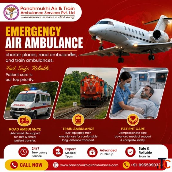 Panchmukhi Hi Tech Air Ambulance from Hyderabad - ICU-Equipped Ambulance Support