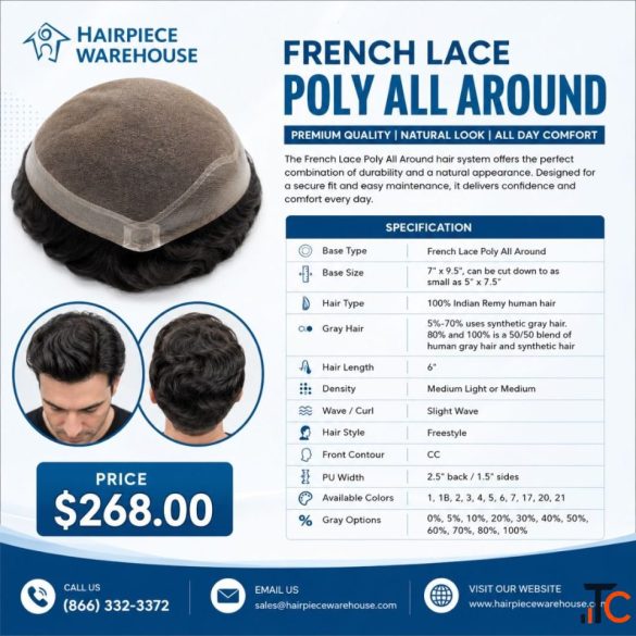 Toupee for Men with Realistic Hair and Natural Coverage