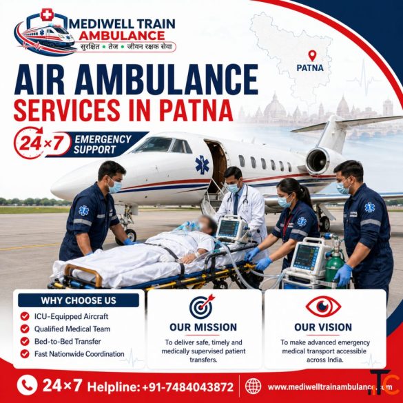 247 Air Ambulance Services in Patna with ICU Support