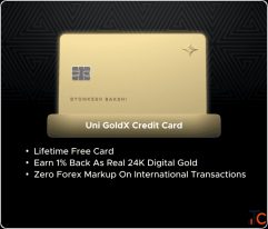 Uni GoldX Credit Card - Free RuPay Card With Unlimited Rewards