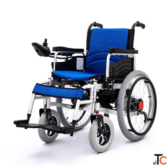 Portable Foldable Lightweight Electric Wheelchair Remote Control Steel Frame Powered Wheel Chair for