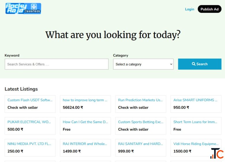 Free Classified Sites - Publish ad in India RockyRaja.com