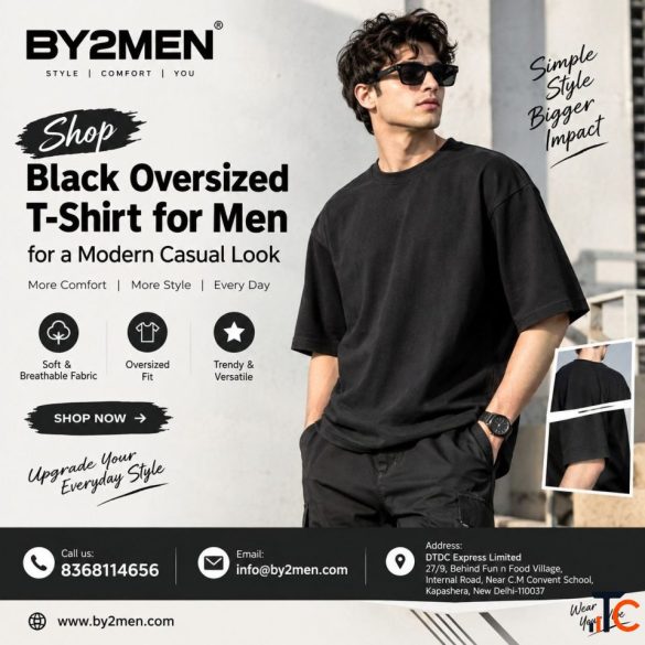 Shop Black Oversized T-Shirt for Men for a Modern Casual Look