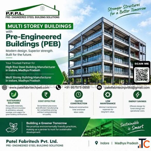 Multi-Storey Buildings Utilizing Pre-Engineered Steel Solutions from Patel Fabritech Pvt. Ltd.