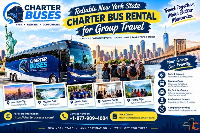Reliable New york state charter bus rental for Group Travel