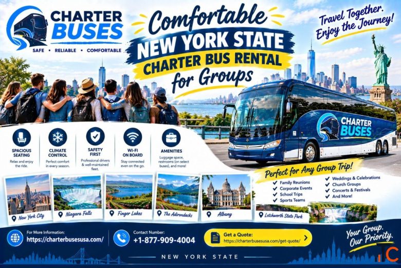 Comfortable New york state charter bus rental for Groups