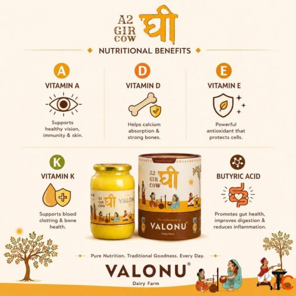 Pure A2 Cow Ghee Made from Gir Cow Milk