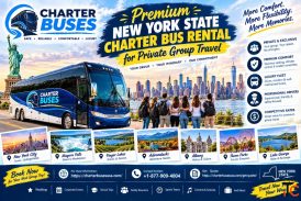 Premium New York state charter bus rental for Private Group Travel