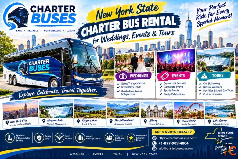 New york state charter bus rental for Weddings Events Tours