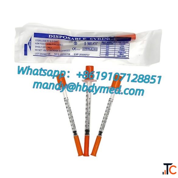 Disposable Sterile pink green Insulin Syringe 31g with UltraFine Needle Diabetes Care Injection 0.5m