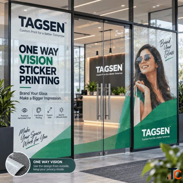 Custom One Way Vision Sticker Printing Tagsen India