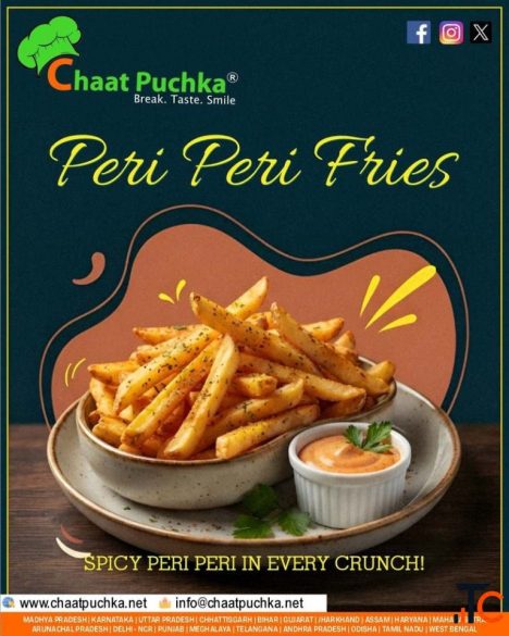 Crispy Peri Peri Fries Chaat Puchka