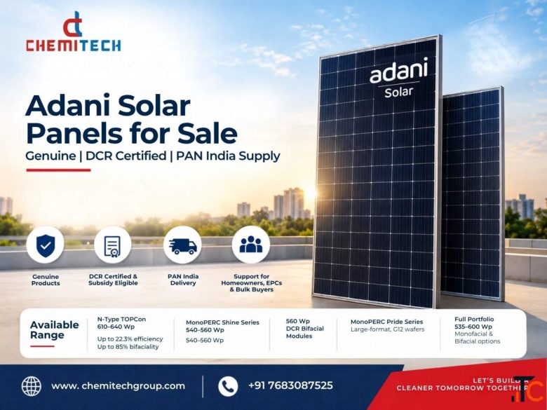 Adani Solar Panels for Sale - Genuine DCR Certified PAN-India Supply
