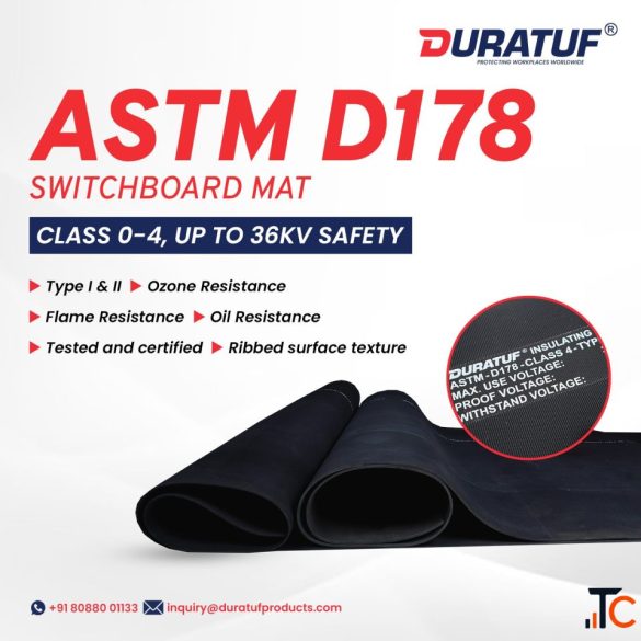 Duratuf ASTM D178 Electrical Insulating Mats Class 0 to Class 4