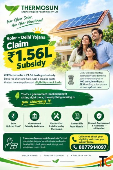 400 Units Tak Bijli Bill Delhi Mein 3kW Rooftop Solar Ka Option