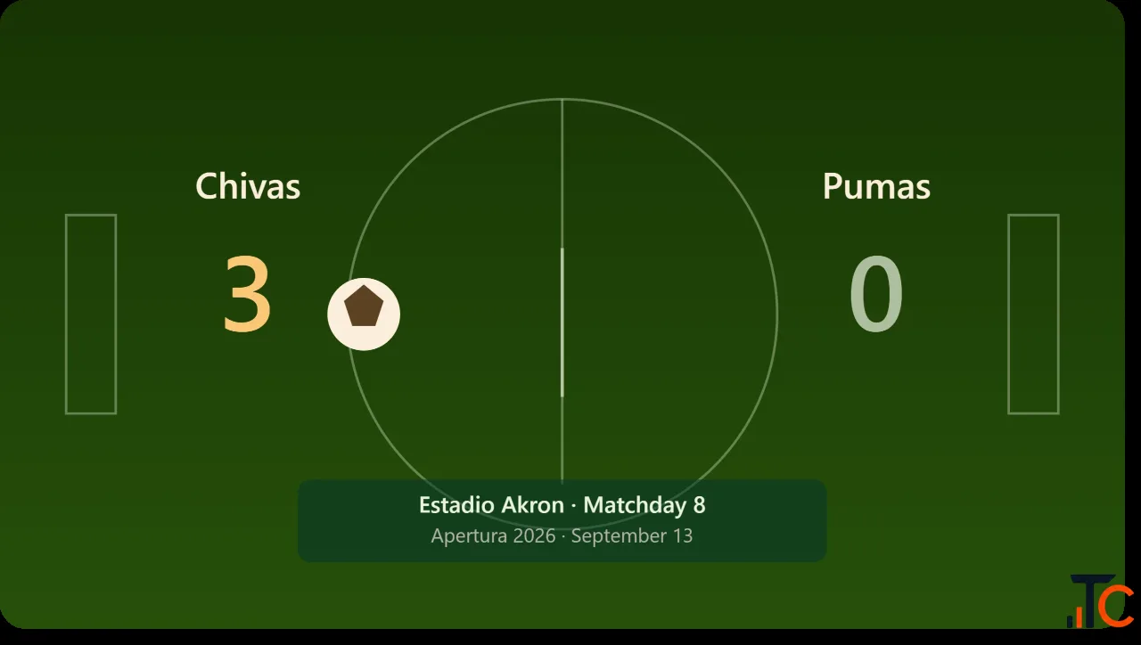Chivas 3-0 Pumas Liga MX Match Result Highlights