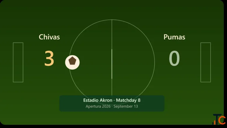 Chivas 3-0 Pumas Liga MX Match Result Highlights