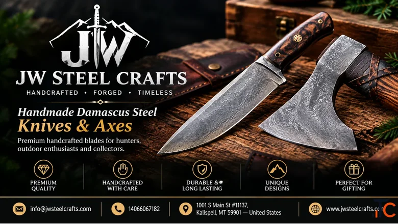 JW Steel Crafts - Handmade Damascus Steel Knives Axes