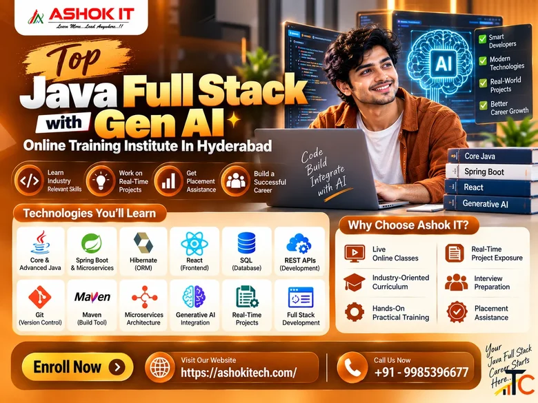 Top Java Full Stack with Gen AI Online Training Institute in Hyderabad