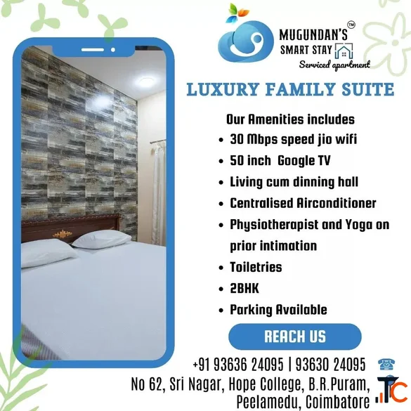 Corporate Room Booking in Coimbatore Mugundan's Smart Stay