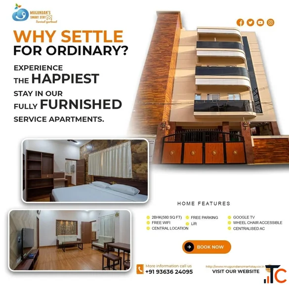 Serviced Apartment Peelamedu for Rent Mugundan's Smart Stay