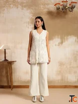 White Cutwork Co Ord Set for Chic Everyday Style