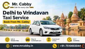 Delhi to Vrindavan Taxi Cab Instant Booking with Mr. Cabby