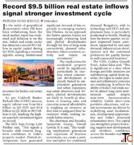 Record 9.5 billion real estate inflows signal stronger investment cycle
