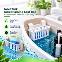 Toilet Tank Tablet Holder Soot Trap - The Tank Caddy Free Shipping