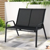Black Steel Gardeon Bench for Gardens and Patios