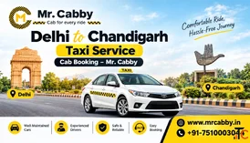Delhi to Chandigarh Cab Booking with Mr. Cabby