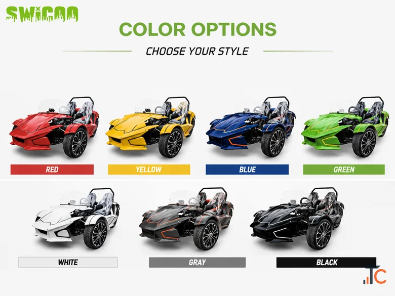 350cc Reverse Trike 2-Seater Open Top Sport Trike.