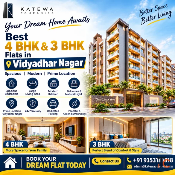 Best 3 BHK 4 BHK Flats in Vidyadhar Nagar Jaipur