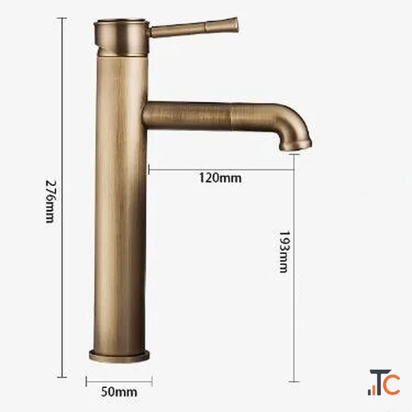 Antique Brass Retro Style Rotatable Washing Hands Mixer Tall Bathroom Sink Taps T0158A