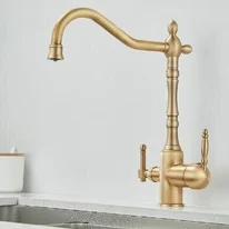 Antique Brass 3-Way Water Filter 360 Rotatable Drinking Kitchen Tap TA0222