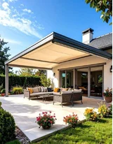 Polycarbonate Retractable Roof for Patios Terraces Courtyards