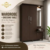 Buy Wardrobe Online in Mumbai 3 door wardrobe walnut finish