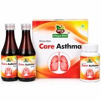 Care Asthma Kit - 2 Syrups 200 ml Each 60 Capsules Divyashri Wellness