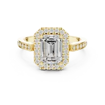 Pavé Halo Engagement Rings Modern Lab Grown Diamond Rings